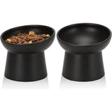 Ceramic Raised Cat Bowls, Elevated Tilted Cat Food and Water Bowls Set, Stress Free Pet Feeding Dish V1192-AZ-W-6209