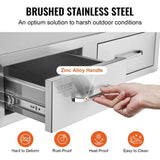 Outdoor Kitchen Drawers 30" W x 10" H x 20" D, Horizontal Double BBQ Access Drawers Stainless Steel V952-CTG30X10X20000001V0