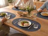 Textured Faux Leather Table Placemats 4 Pack Waterproof Heat Resistant Reversible Oil-Proof Dining V1192-AZ-W-24217