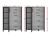 Artiss Set of 2 Chest of 4 Drawers Storage Dresser Tallboy Grey DIY-CDR-4D-GYX2