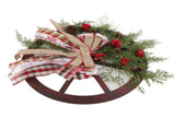 Red Truck Wheel Christmas Bowknot Wreath Fall Wreath Front Door Wooden Hanging Ornament Wreath V1294-YM0523-10320072