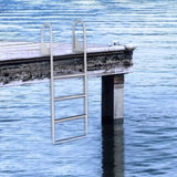 Dock Ladder, Flip-Up 4 Steps, 159 kg Load Capacity, Aluminum Alloy Pontoon Boat Ladder with 50.8 mm V952-MTZTSFSJFHXJDNMHPV0