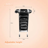 5 Drawer Hairdressing Trolley Black 90x30x36cm Hair Salon Beauty Rolling Cart V238-SUPDZ-39712755417168
