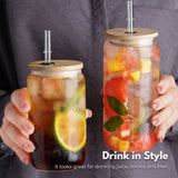 Gominimo 16Oz 12pcs Mason Jar Drinking Glass with Lid and Straw Tumbler Cup Can V227-3720262008171