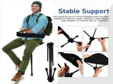 Portable Folding Stool 3 Gear Adjustable Height Triangle Seat with 330lbs Capacity - Heavy-Duty V1107-CS-QFLCCE37