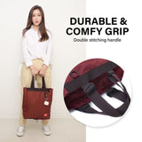 Shopper Bag Tote Bag Foldable Travel Laptop Grocery Nylon KO-SHOULDER WINE V274-GM-KOEBAG-SUDER-WINE