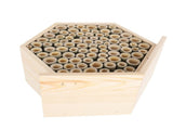 Hexagonal Bee House Wooden Bee Box Home Hotel Attract Peaceful Bee Pollinators Enhance Garden V1294-YM0901-3111240205411