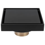Black Shower Floor Drain Copper Floor Drain Strainer for Kitchen Bathroom Balcony 10x10cm V1294-YM0901-3112210047711