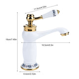 Floral Pattern Single Handle Mixer Tap Cold/Hot Water Faucet for Bathroom Basin Sink V1294-YM0901-JY07252-03