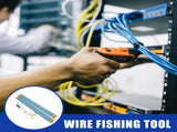 Fiberglass Electrical Wire Pull Kit Blue Fish Tape Cable Rods for Cable Installations 1Set V1366-AZ2-W-18735