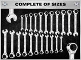 ELEAD 33Pcs Ratchet Wrench Set SAE Metric Wrench Phillips Slotted Bits Adapter V465-E70031