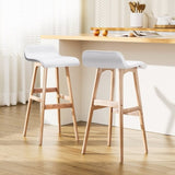 Artiss 2x Bar Stools Wooden Stool White BENT-C-077-WHX2