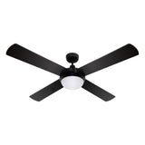 Devanti 52'' Ceiling Fan DC Motor w/Light w/Remote - Black CF-RC-52-BK
