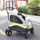 Dog Stroller w/ Divider, Foldable Pet Cart V178-66839