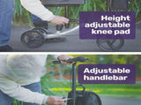 EQUIPMED Knee Scooter Walker, Disc Brake - Suspension Bag - Broken Leg Ankle Foot Mobility V219-HELKNSEQA3SB