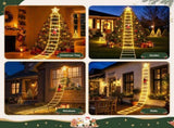 Jingle Jollys Christmas Ladder Lights Santa 3.4m 328LED Hanging Decor Warm White XMAS-MOT-D-LADDER-GD
