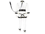 Full Body PU Leather Bondage Restraint Set with Collar, Leash, Cuffs & Harness - Adjustable Adult V888-ELOSUNG29453