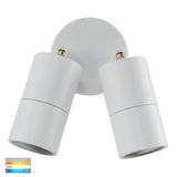 Tivah 2 x 5W 240V GU10 LED Tri-Colour Double Adjustable Wall Pillar Light, White V1202-V1-HVLHV1337GU10T