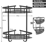 2 Pack Aluminum Adhesive Shower Caddy Corner Shelf Storage Rack for Bathroom V178-84534