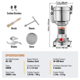 VEVOR 750g Commercial Spice Grinder Electric Grain Mill Grinder High Speed V952-DDDPSGWYMJ75AIW6QV3