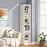 NNETMLT 6-Tier Cube Display Shelves for Home Office - 70.9 Inch Tall Narrow Bookcase V728-UL169220