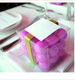 50 Pack of 6cm Clear PVC Plastic Folding Packaging Small rectangle/square Boxes for Wedding Jewelry V382-50PVC6X6X6