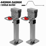 X-BULL Drop Down Corner Legs 440MM- 560MM Caravan Corner Stabilizer 1200LBS 2PCS Silver V211-AUEB-CL002