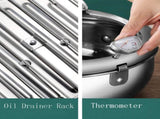 Deep fryer - Tempura pan - 20 cm - Stainless steel pan - Kitchen accessories - Japanese deep fryer V1189-WXF-260203-00618