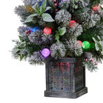 Snowy Crown Pine Potted Christmas Tree 1.2m Multicolour Pre-Lit with Snowball Lights 112_SENCR103