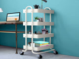 Levede 4 Tiers Kitchen Trolley Cart White HO0576-4-WH