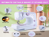 12 Stitches Mini Sewing Machine Portable Multifunctional Household Sewing Machines for Adults and V1369-AZ3-W-22176