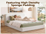 Artiss Queen Bed Frame Boucle Fabric Vacuum Compressed Beds Washable Cover No-Assembly BFRAME-FOAM-SOLIS-Q-WH