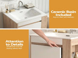 Cefito Vanity Unit 835mm Basin Bathroom Cabinet Side Storage Free Standing Sink BV-CA-600-SS-WDWH-AB