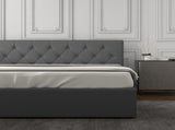 Milano Capri Luxury Gas Lift Bed With Headboard - Grey No.28 - King ABM-10001608