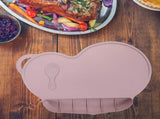 2Pcs Heat-resistant Placemat Silicone Non-slip for Kids Rectangle Home Use V1370-AZ4-09666