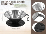 Stainless Steel Pour Over Coffee Dripper Cone Filter with Anti Scald Handle for Hand Brew Coffee, V1189-LC-RY-00221