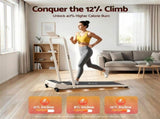 Everfit 3 in 1 Walking Pad Treadmill 12% Incline Foldable Under Desk Treadmills 40cm Belt Beige TMILL-400H-2INC-L-BG