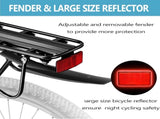 Rear Bike Rack,Bike Cargo Rack w/Fender & Large Size Reflective,Quick Release Mountain Road Bicycle V1258-DP02-C-1421