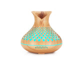 Light Woodgrain 500ml Wood-Grain Essential Oil Aroma Diffuser with Lattice Design and Humidifier V888-ELOSUNG28447