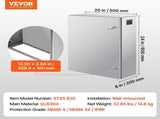 Steel Electrical Box, 60x50x20 cm, 304 Stainless Steel Electrical Enclosure Box, Wall-Mounted V952-BXGDQX24X20XC3Z3EV0