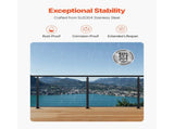 Cable Railing Post, 106.7x5x5cm Level Deck Stair Posts, 1-Pack Stainless Steel Cable Handrail Post, V952-1JZLGZXHS106AWJO6001V0