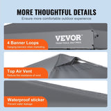 Pop Up Canopy Tent, 10 x 10 ft, 250 D PU Silver Coated Tarp, with Portable Roller Bag and 4 V952-DCSTPS10X10FTASXAV0