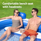 Bestway Kids Inflatable Pool Above Ground Pools Bench Seat Cup Holder 231x219cm BW-POOL-KID-54422