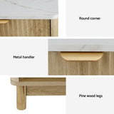Artiss 2X Bedside Table Nightstand 1 Drawer Shelves Pine FUR-Z-BS-01-WDX2