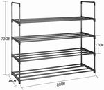 4-Tier Stainless Steel Shoe Rack Storage Organizer to Hold up to 20 Pairs of Shoes V178-84995