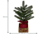 Christabelle 45cm 1.5ft Potted Christmas Tree Decorations Gift Pack Hessian Red Gold Baubles Fe 112_HZ701