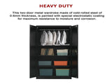 Two-Door Metal Cabinet Shelf Storage for Home Office Gym V63-844351