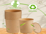 QZS 20 Pack Paper Soup Bowls,12oz Disposable Paper Soup Bowls with Lids for Ice Cream,Durable V1189-WXFWAL-20260319-00332