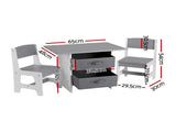 Keezi Kids Table and 2s Set Wooden Activity Table wit 2 Storage Drawers, Toddler Table and KTC-G-MS-GY