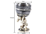 Resin Full Skull Sculpted Goblet 2 PCS, Bonetextured Stem, Stainless Steel Inner Cup for Christmas V1221-XM-LB4257-ZS107